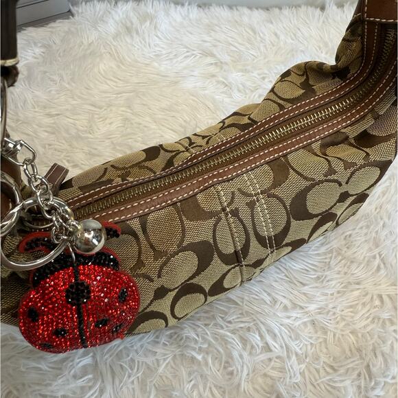 y2k COACH Brown Signature Canvas Soho Hobo Shoulder Bag - Picture 4 of 10